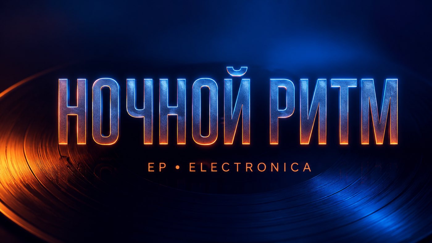 Пример обложки с крупной кириллической типографикой и неоновыми акцентами