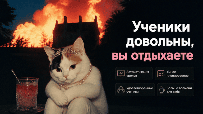Инфографика процесса автоматической отправки уроков ученикам онлайн-школы